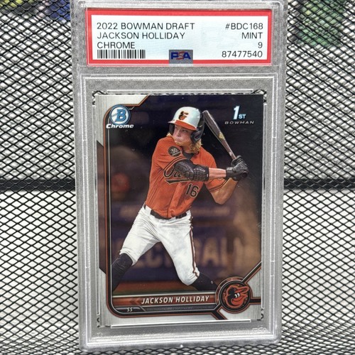 Bowman 2022 Draft Chrome Jackson Holliday Baltimore Orioles RC 1st Bowman PSA 9