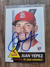 Juan Yepez Signed 2022 Topps Living Set Baseball Card Cardinals Nationals #541