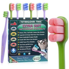 6 Pack Extra Soft Toothbrushes for Adults - 10,000 Ultra Soft Bristles for Se...