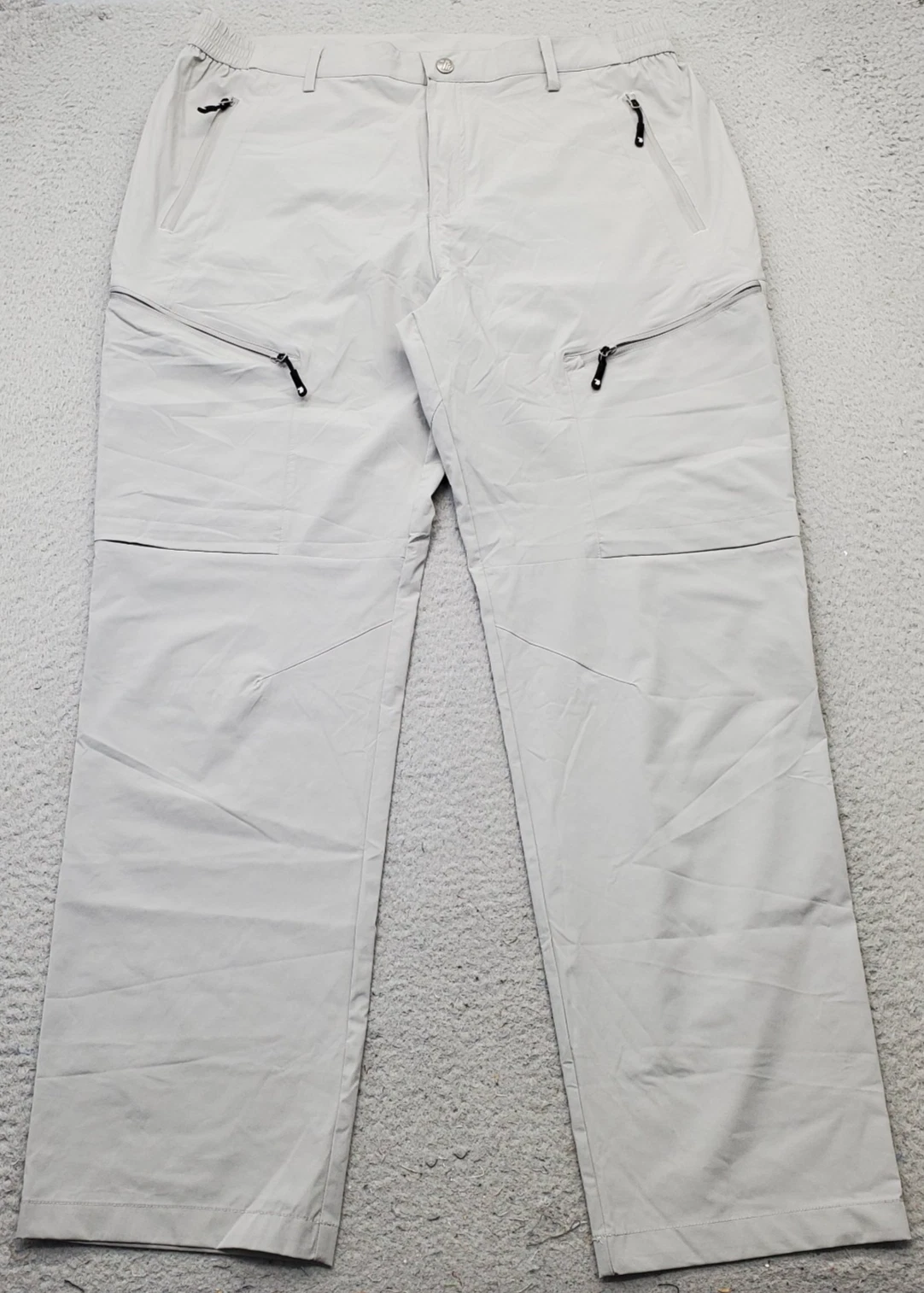 Outdoor Sports Pants Mens 38 Gray Performance Stretch Flat Front Straight Leg