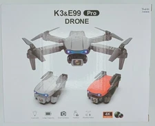 K3 & E99 Pro Drone HD Professional 4K Drone Dual Camera WIFI, Grey
