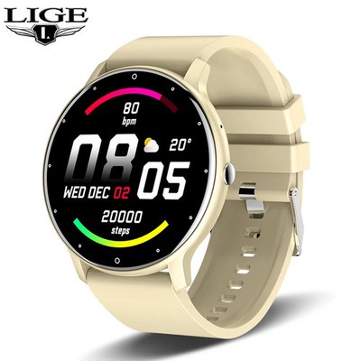 LIGE Smart Watch Women Men Full Touch Screen Bluetooth Call Smartwatch