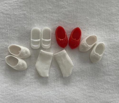 VINTAGE MATTEL BARBIE LITTLE SISTER TUTTI DOLL RED WHITE SHOES Socks LOT