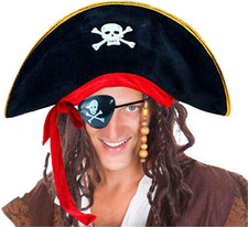 D-Foxes Pirate Hat Party Captain Costume Cap Halloween Masquerade Cosplay Access