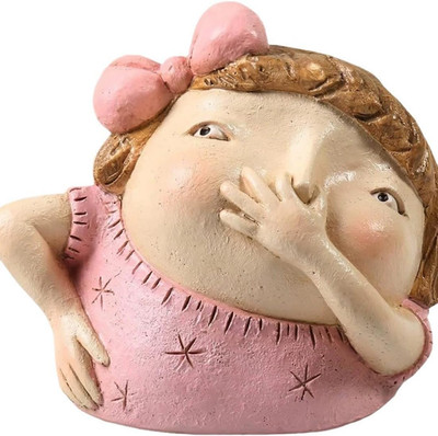 Funny Bathroom Decor for Girls: Girl Holding Nose Figurine Statue | Christmas Th