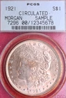 PCGS OGH OLD GREEN HOLDER SAMPLE 1921 MORGAN DOLLAR