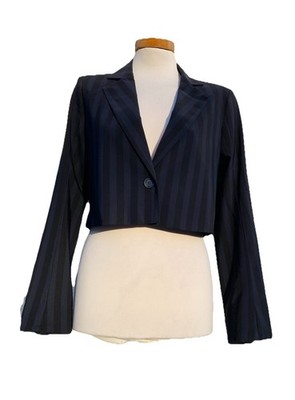 Blazer von Jane Lushka blau gestreift kurz Damen Gr. XS S L