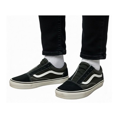 Vans Old Skool Black White Low Top Sneakers Mens 6.5 Womens 8 Skate Shoes