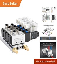 4V210-08 Integrated Solenoid Valve - Compact 2 Position 5 Way Pneumatic Control