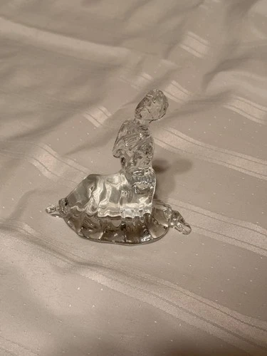 Waterford Crystal Figurine Kneeling Girl Prayer Ireland Signed Art Glass Vintage