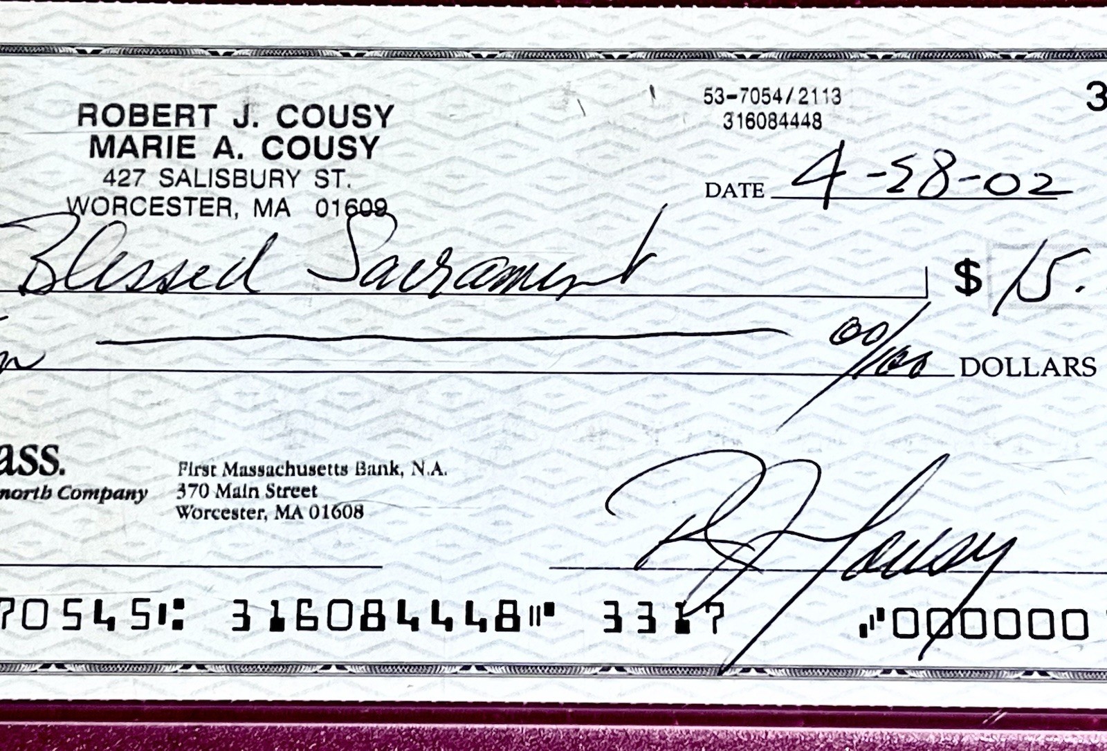 BOB COUSY Boston Celtics NBA FINALS basketball PSA auto autograph signed check ! view 3
