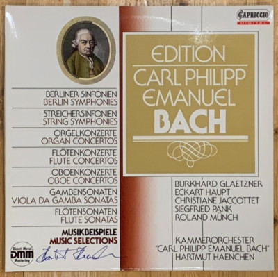 Signed by HARTMUT HAENCHEN C.P.E. Bach Edition Music Examples Capriccio LP NM