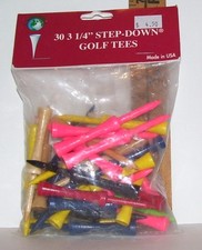 NEW FACTORY SEALED BAG OF 30 COLORFUL GOLF TEES W PINK BY GLOBAL GOLF TOUR