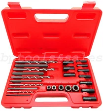 25pc Screw Extractor Easy Out Drill & Guide Set Broken Screws Bolts Remover NEW