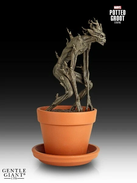 Gentil Gigante Marvel Guardianes de la Galaxia Maceta Groot Estatua de Vacaciones Nueva Foto 3 de 4