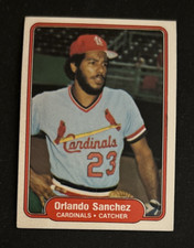 1982 Fleer Orlando Sanchez Baseball Rookie Card RC #126 Cardinals Catcher VG O/C. rookie card picture