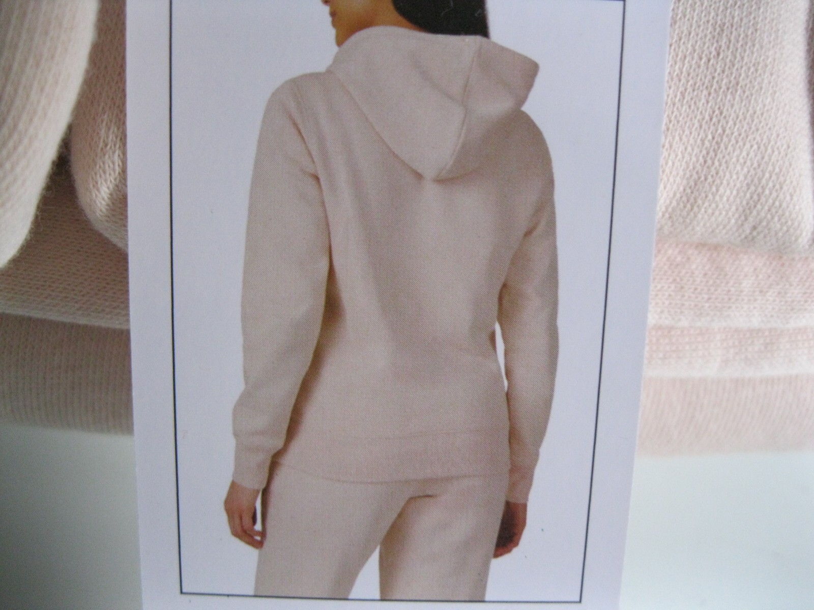 NUOVO FILA maglione donna peso medio pile logo felpa con cappuccio panna taglia XL