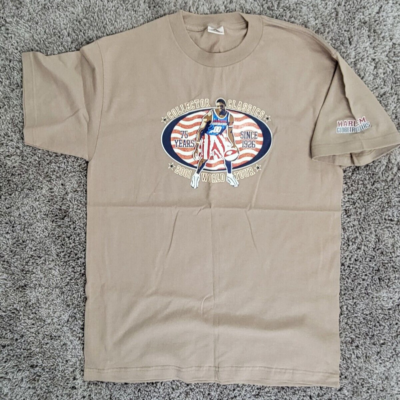 2001 Harlem Globetrotters World Tour tan Shirt-Never worn