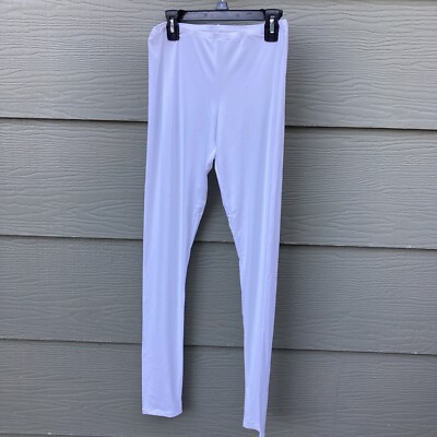 ClimateRight by CuddlDuds Womens Leggings Sz S White Elastic Waist Poly Spandex