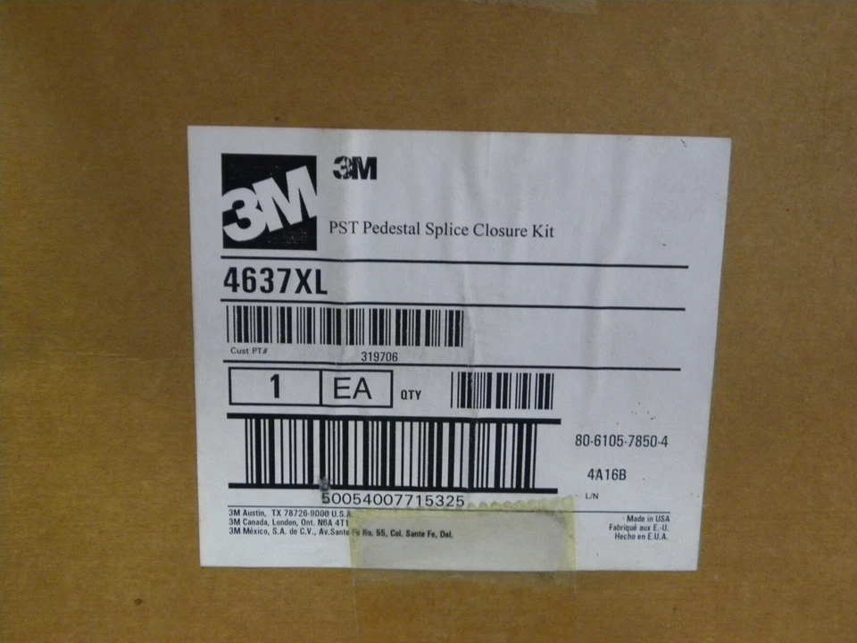 NUEVA CAJA ABIERTA - 3M 4637XL PST Pedestal Cierre Empalme 8.25" x 7.50" x 28" Foto 2 de 4