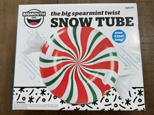 Big Mouth Snow Tube Adult/Kids Over 4’! Red White Green Peppermint Twist Handles
