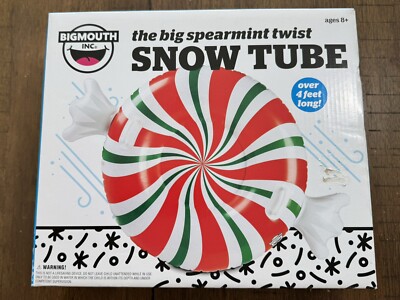 Big Mouth Snow Tube Adult/Kids Over 4 ! Red White Green Peppermint Twist Handles