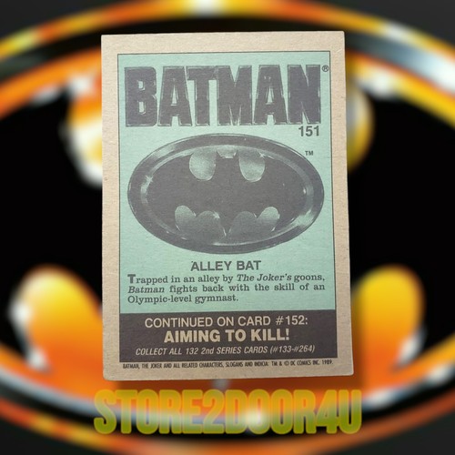 TOPPS BATMAN (1989 Series 2) #151 "ALLEY BAT" Movie Trading Card - Picture 2 of 2