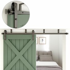 CCJH 4-20FT Ceiling Mount Sliding Barn Door Hardware Track Roller Kit Closet