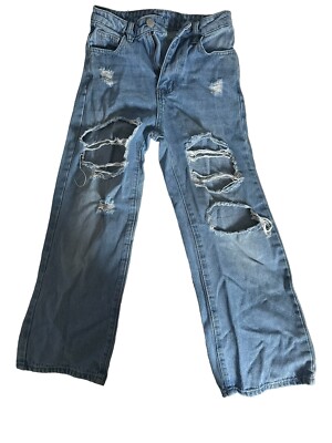 SHEIN Girls jeans Back To School Sz 8-9 NWOT Fashionable Distressed Jeans