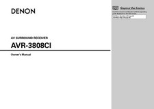 Denon AVR-3808CI Ricevitore AV Manuale del proprietario