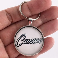 Vintage 1960's - 70's Chevy Camaro White Fender Emblem 1.2" Diameter Keychain