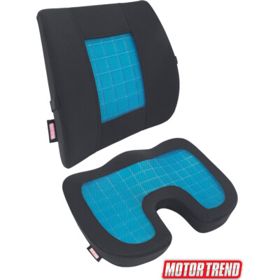 Motor Trend Cooling Lumbar Support + Orthopedic Seat Cushion COMBO PACK
