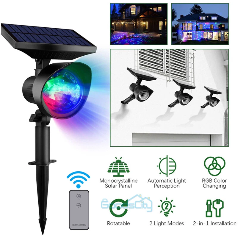 Christmas Outdoor LED Laser Star Projector Light Garden Landscape Lamp w/ Solar - Image 2 of 4