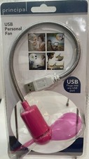 NEW USB Personal Flexible Mini Cooler Fan by Principal, USB 1.1 or 2.0 Pink