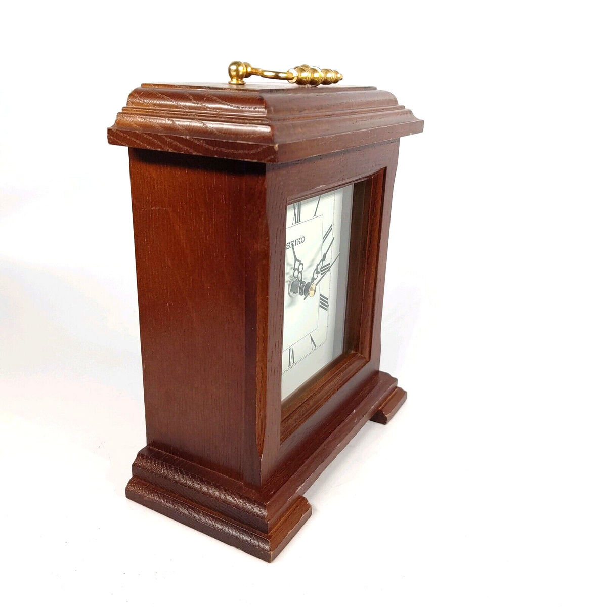 新品未使用 セイコー オーク材 マントル時計 QXG337Z Vintage Seiko Wooden Mantel Clock QXG337BLH Quarts Movement Japan