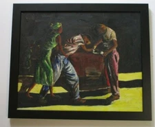 PALMER BLACK AMERICANA AFRICAN  PAINTING ABSTRACT EXPRESSIONISM VINTAGE DRUNKARD
