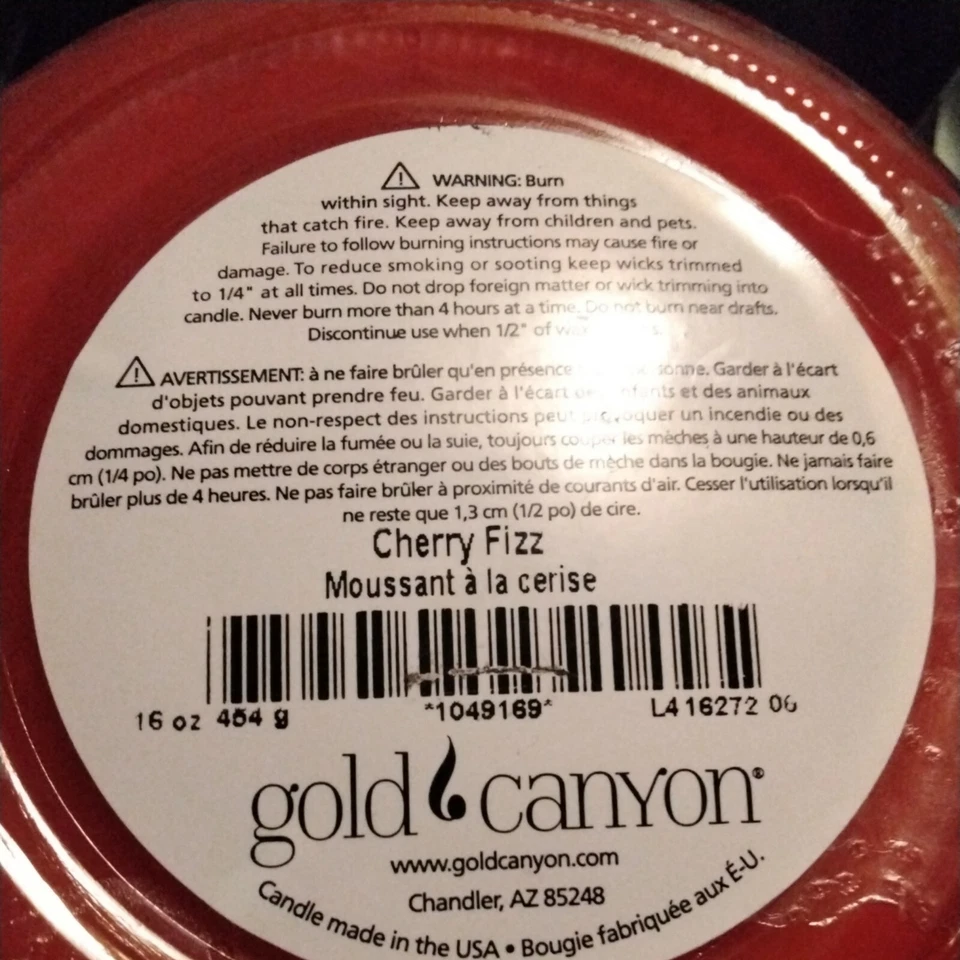 GOLD CANYON Candle 🍒 Cherry Fizz  discontinued 16 oz New - Image 2 of 3