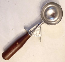 Shore Craft Ice Cream Parlor Scoop VTG Mechanical Scooper 12 Utensil Wood Handle