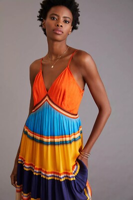 Anthropologie X Tanvi Kedia V-Neck Colorblock Midi Dress Size L | eBay Anthropologie X Tanvi Kedia V-Neck Colorblock Midi Dress Size L | eBay