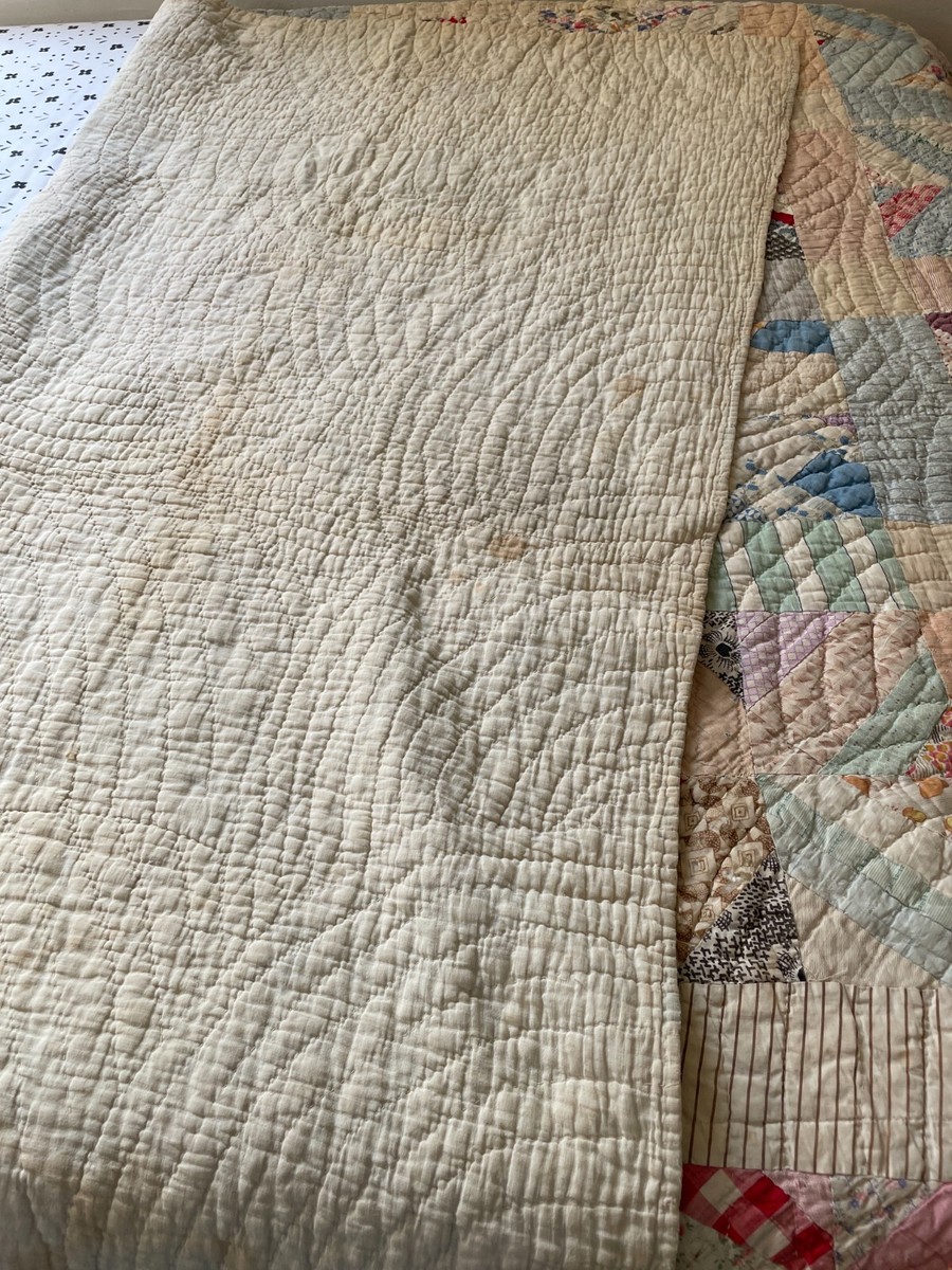 Vintage Antique Patchwork Crazy Quilt Calico Feedsack Hand