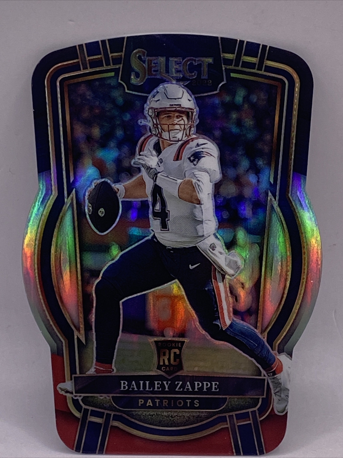 2022 Panini Select Bailey Zappe #231 Club Level RC Die Cut Black/Red Patriots