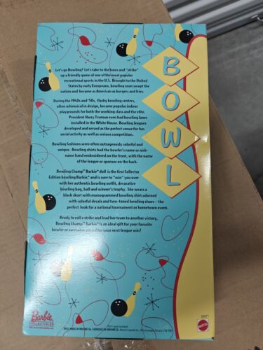 NIB Sealed Barbie Bowling Champ Collector Edition Doll 2000 Mattel No. 25871 - Picture 2 of 3