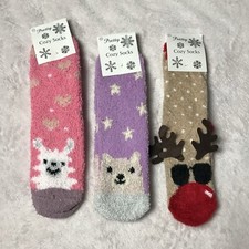 Kids Girls Boys Unisex Fluffy Socks 3 Pairs Soft Fur Winter Warm Socks New