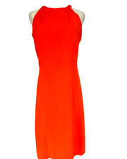 Ann Taylor Linen Dress Women's Size 8 Orange Strappy Halter NEW - AC