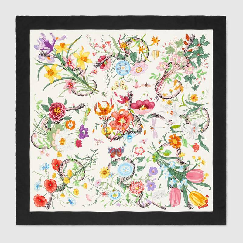GUCCI FLORAL SNAKES SILK SCARF - 1921 | eBay GUCCI FLORAL SNAKES SILK SCARF - 1921 | eBay