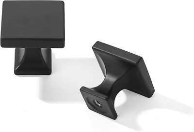 Matte Black Cabinet Knobs 30 Pack Flat Black Drawer Square Knobs for Cabinets an