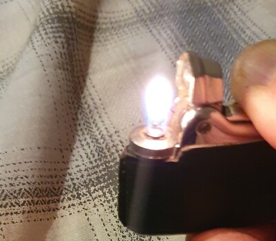 Ronson Varaflame Feuerzeug Schwarz Leder Top Serviced. Lederetui 