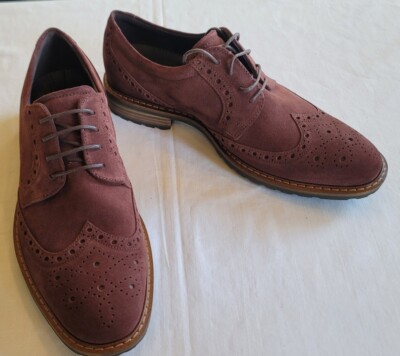 Ecco Shoes Men's Chocolate Leather Wingtip Brogue Oxford Lace Up Vitrus NEW 