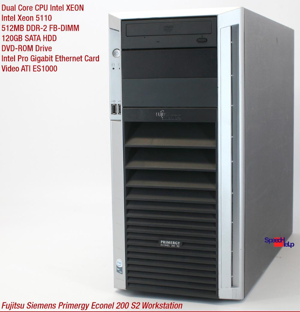 FSC Fujitsu Siemens Primergy Econel 200 S2 Computer Workstation D2530 CPU Xeon