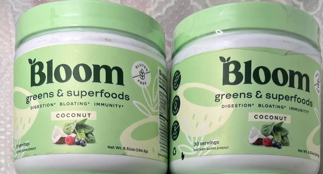 2 Bloom Nutrition Greens & Superfoods COCONUT 6.51 oz 30 Servings Exp 3/25 650971982593 eBay